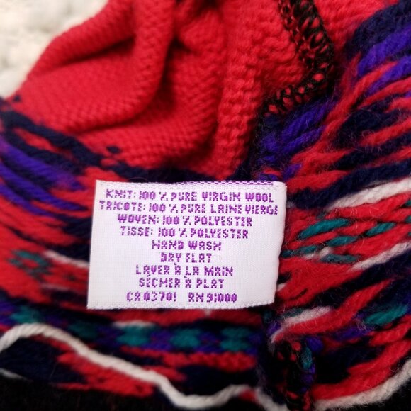 Merkley 100% Wool Patterned Beanie Beaded Pom Pom Tassel - Picture 9 of 10